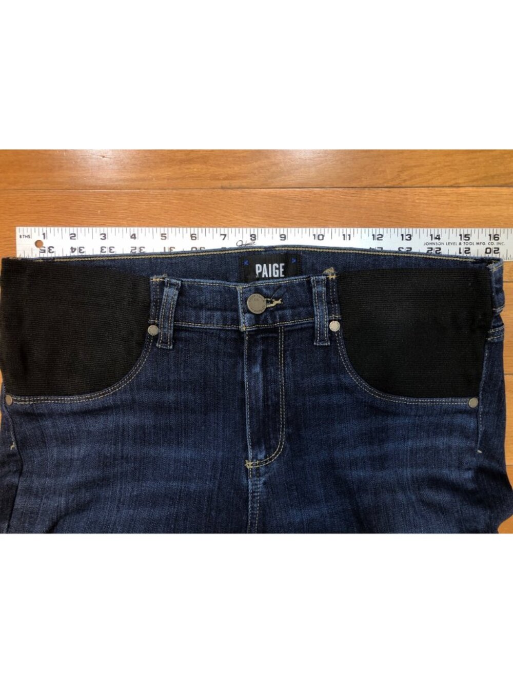 Paige Manhattan Maternity Flare Blue Jeans Mom To Be Fashion Size 30 - Picture 3 of 13